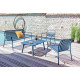 Salon de jardin bas empilable en aluminium 4 personnes - BITTI - ProLoisirs