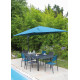 Parasol de jardin carré déporté inclinable 300X300 en aluminium et polyester - ProLoisirs