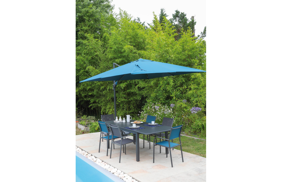 Parasol de jardin carré déporté inclinable 300X300 en aluminium et polyester - ProLoisirs Parasol de jardin carré déporté inclinable 300X300 en aluminium et polyester - ProLoisirs