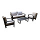 Salon de jardin bas en aluminium 4 personnes - PATIRAS graphite - ProLoisirs