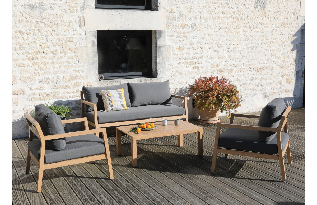 Salon de jardin bas empilable en aluminium 4 personnes - NEBRASKA - ProLoisirs Salon de jardin bas empilable en aluminium 4 personnes - NEBRASKA - ProLoisirs
