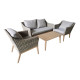 Salon de jardin bas en aluminium 4 personnes - Vigo II naturel - ProLoisirs