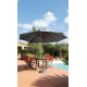 Parasol de jardin rond en bois et polyester - ProLoisirs