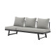 Bain de soleil pliant en aluminium 3 personnes - MODULO graphite - ProLoisirs