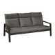Canape 3 pl fixe avec coussins 201x93x85 cm en aluminium 3 personnes - Le Marseille gris - ProLoisirs