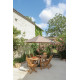 Parasol de jardin rond en bois et polyester - ProLoisirs