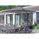 Parasol de jardin rectangulaire déporté inclinable 300X400 en aluminium et polyester - Alizé