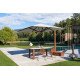 Parasol de jardin carré déporté inclinable avec ressort gaz Pan 2m50 - Crema Outdoor