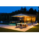 Parasol de jardin carré déporté inclinable avec ressort gaz Pan 2m50 - Crema Outdoor