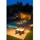 Parasol de jardin carré déporté inclinable avec ressort gaz Pan 2m50 - Crema Outdoor