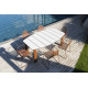 Ensemble table et fauteuils de jardin empilables en aluminium et HPL 6 personnes Sileno/silva- Crema Outdoor