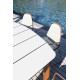 Ensemble table et fauteuils de jardin empilables en aluminium et HPL 6 personnes Sileno/silva- Crema Outdoor