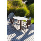 Ensemble table et fauteuils de jardin empilables en aluminium et HPL 6 personnes Sileno/silva- Crema Outdoor