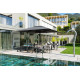 Parasol de jardin géant téléscopique carré 4x4 en aluminium Adone - Crema Outdoor