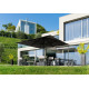 Parasol de jardin géant téléscopique carré 4x4 en aluminium Adone - Crema Outdoor