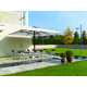 Parasol de jardin géant téléscopique carré 4x4 en aluminium Adone - Crema Outdoor