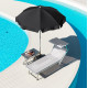 Bain de soleil design Ulisse VIP en aluminium et textilène avec brise soleil - Crema Outdoor