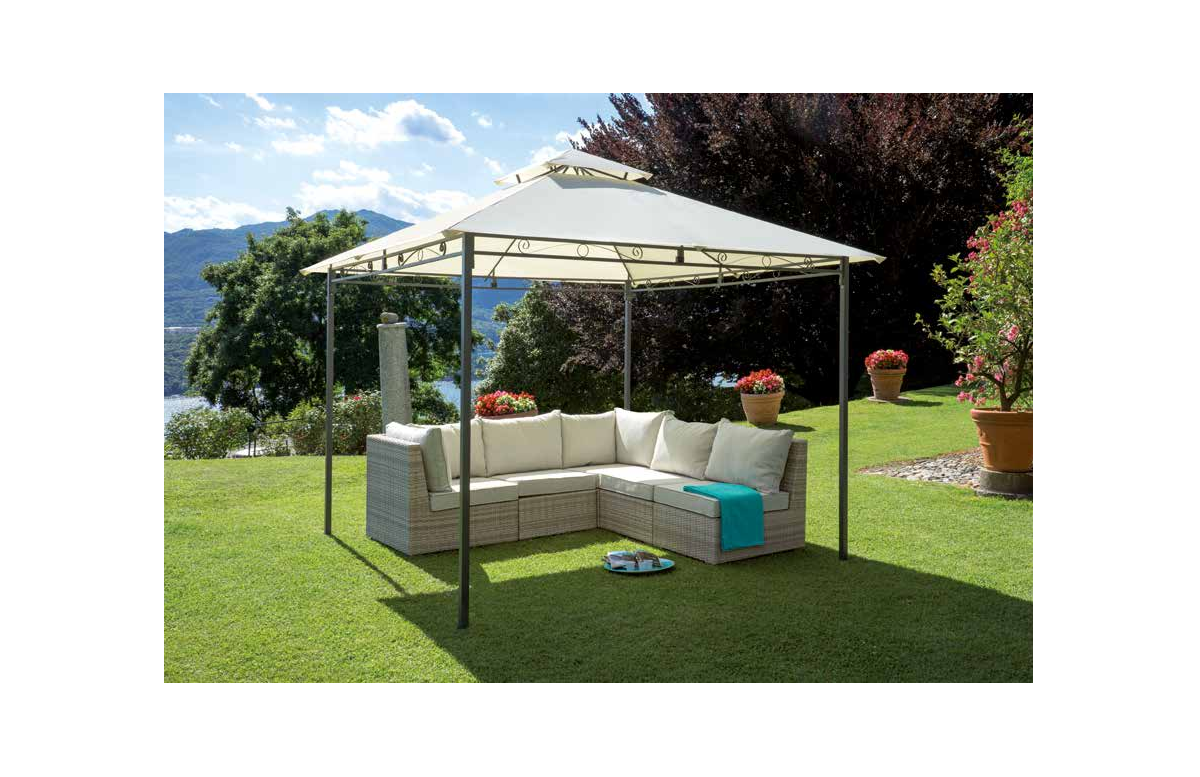 Tonnelle de jardin carrée en acier 3X3 Innesto - Mon Jardin Cosy