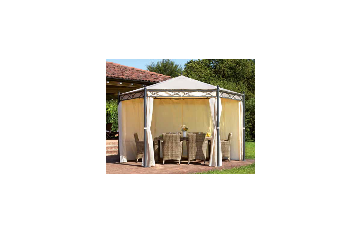Tonnelle de jardin hexagonale en acier 400cm Oregon - Mon Jardin Cosy Tonnelle de jardin hexagonale en acier 400cm Oregon - Mon Jardin Cosy