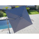 Parasol de jardin carré déporté inclinable 300X300 en aluminium et polyester - ProLoisirs