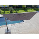 Parasol de jardin carré déporté inclinable 300X300 en aluminium et polyester - ProLoisirs