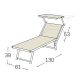 Bain de soleil design Ulisse VIP en aluminium et textilène avec brise soleil - Crema Outdoor
