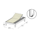 Bain de soleil grande taille en aluminium et textilène avec rangement Polluce - Crema Outdoor