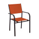 Ensemble table extensible et fauteuils empilables en aluminium et textilène 6 personnes - Genes/Duca - Alizé