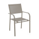Ensemble table extensible et fauteuils empilables en aluminium et textilène 6 personnes - Genes/Duca - Alizé