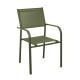 Ensemble table extensible et fauteuils empilables en aluminium et textilène 6 personnes - Genes/Duca - Alizé