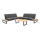 Salon de jardin bas en aluminium 4-6 personnes - STATEN graphite - ProLoisirs