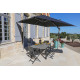 Parasol de jardin carré déporté inclinable 300X300 en aluminium et polyester - ProLoisirs