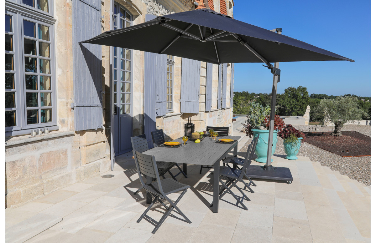 Parasol de jardin carré déporté inclinable 300X300 en aluminium et polyester - ProLoisirs Parasol de jardin carré déporté inclinable 300X300 en aluminium et polyester - ProLoisirs
