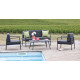 Salon de jardin bas empilable en aluminium 4 personnes - DUCA graphite - Alizé