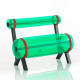 Banc de jardin gonflable ZIBA 2 personnes en aluminium et PVC - Mojow Design