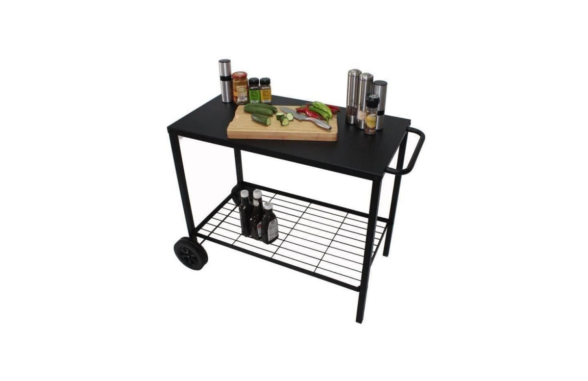 Chariot desserte plancha acier 85cm - Brasero Chariot desserte plancha acier 85cm - Brasero