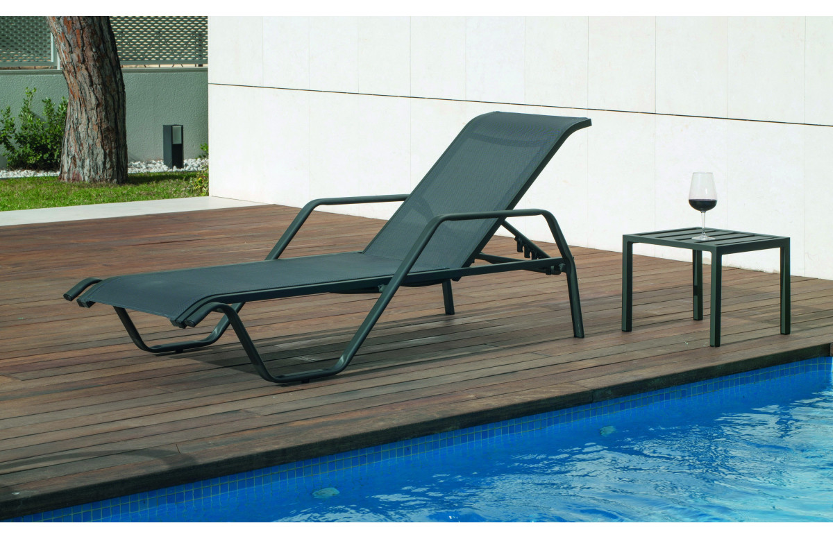 Bain de soleil MARINA en aluminium et textilène-Hevea Bain de soleil MARINA en aluminium et textilène-Hevea