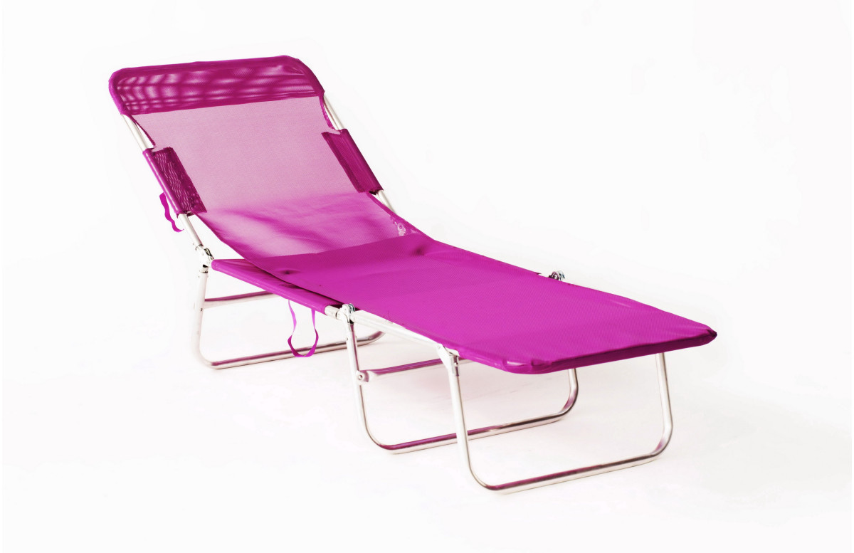 Lit de plage, lit de camp pliant VALPARAISO en aluminium et textilène-Hevea