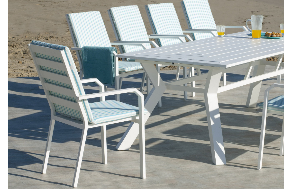 Fauteuil salon de jardin en aluminium et DralonLux - Caravel - Hevea Fauteuil salon de jardin en aluminium et DralonLux - Caravel - Hevea