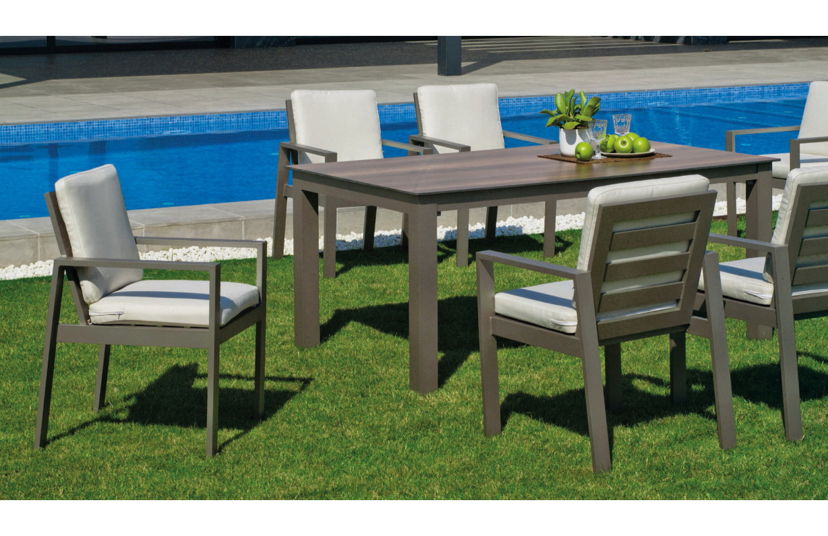 Fauteuil salon de jardin en aluminium et DralonLux - Camelia - Hevea Fauteuil salon de jardin en aluminium et DralonLux - Camelia - Hevea