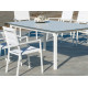 Ensemble table et fauteuils de jardin Palma 8 personnes en aluminium, HPL et textilène - Hevea