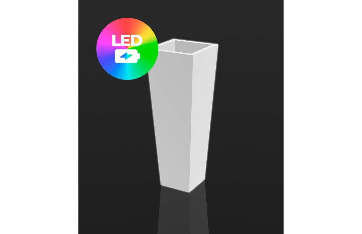 Pot de fleur 35x35x100 STUDIO PLANTERS Led RGBW et batterie par Studio Vondom - Vondom Pot de fleur 35x35x100 STUDIO PLANTERS Led RGBW et batterie par Studio Vondom - Vondom