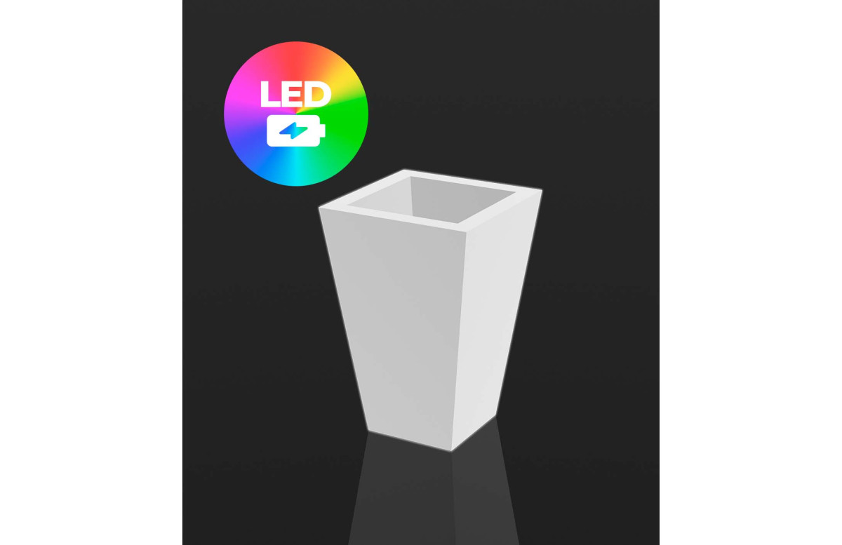 Pot de fleur 45x45x68 STUDIO PLANTERS Led RGBW et batterie par Studio Vondom - Vondom Pot de fleur 45x45x68 STUDIO PLANTERS Led RGBW et batterie par Studio Vondom - Vondom