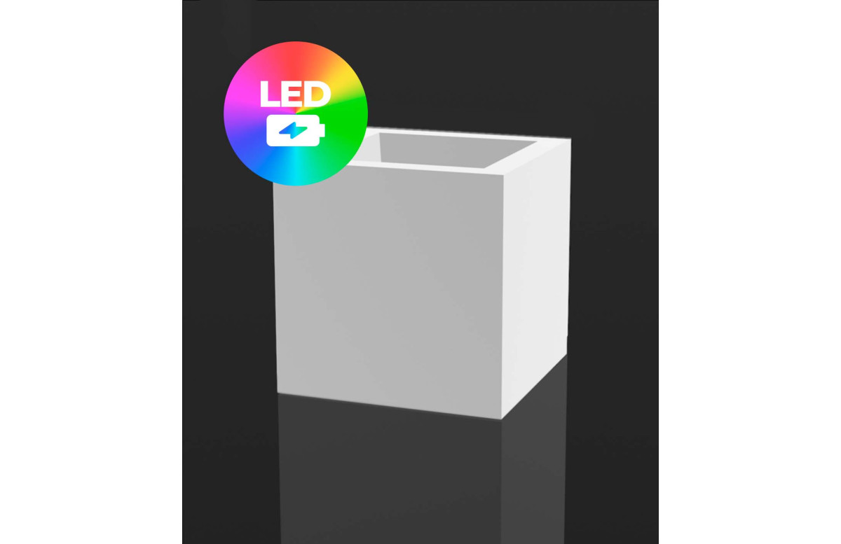 Pot de fleur 40x40x40 STUDIO PLANTERS Led RGBW et batterie par Studio Vondom - Vondom Pot de fleur 40x40x40 STUDIO PLANTERS Led RGBW et batterie par Studio Vondom - Vondom