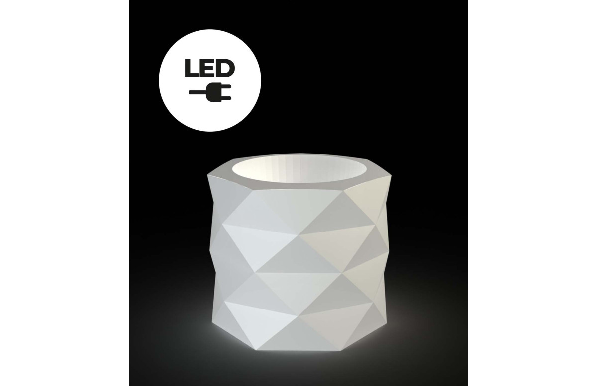 Pot de fleur 60x60x50 MARQUIS led blanc par JM Ferrero - Vondom Pot de fleur 60x60x50 MARQUIS led blanc par JM Ferrero - Vondom