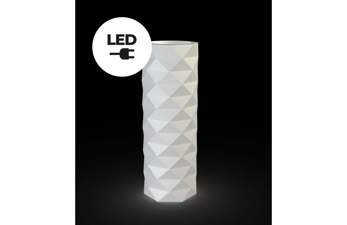 Pot de fleur 30x30x82 MARQUIS led blanc par JM Ferrero - Vondom Pot de fleur 30x30x82 MARQUIS led blanc par JM Ferrero - Vondom