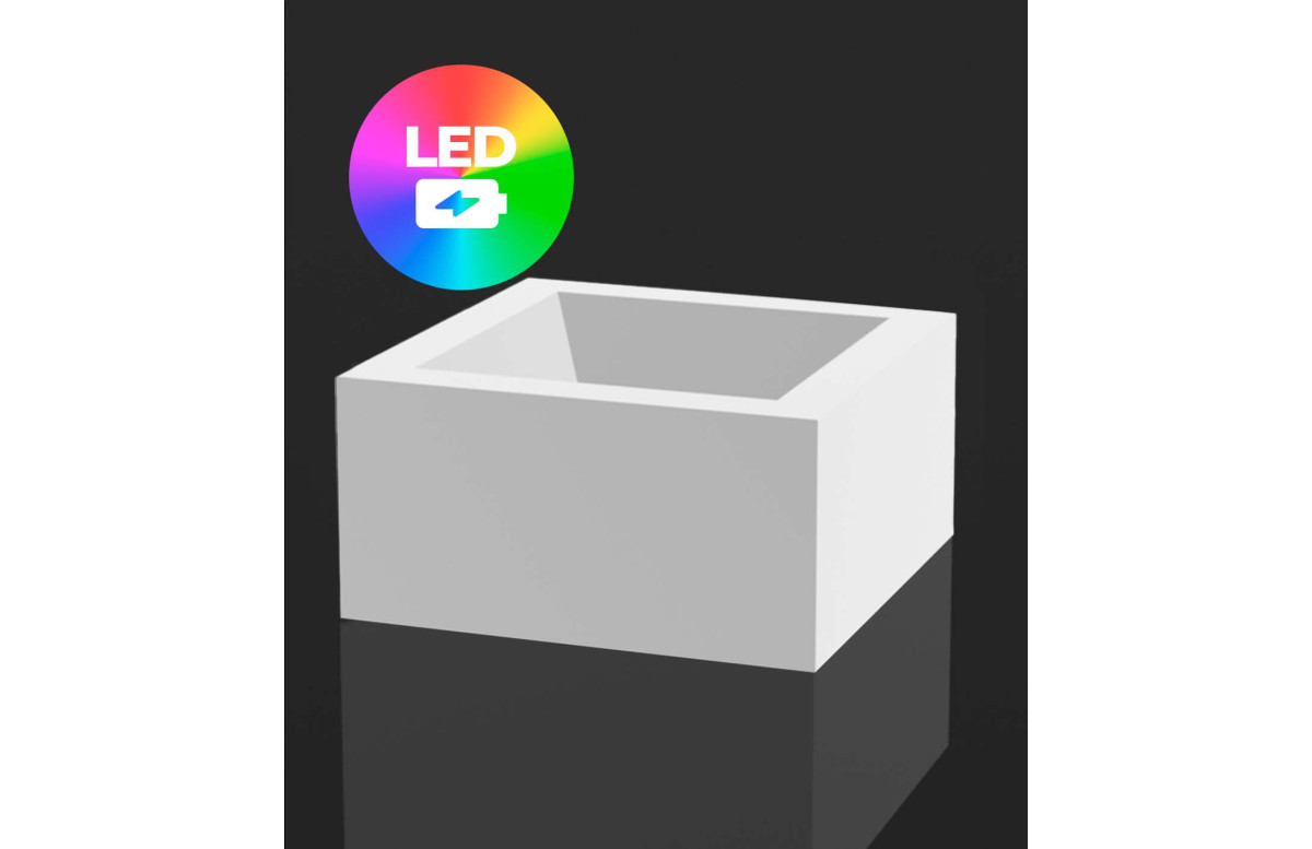 Pot de fleur 60x60x30 STUDIO PLANTERS Led RGBW et batterie par Studio Vondom - Vondom Pot de fleur 60x60x30 STUDIO PLANTERS Led RGBW et batterie par Studio Vondom - Vondom