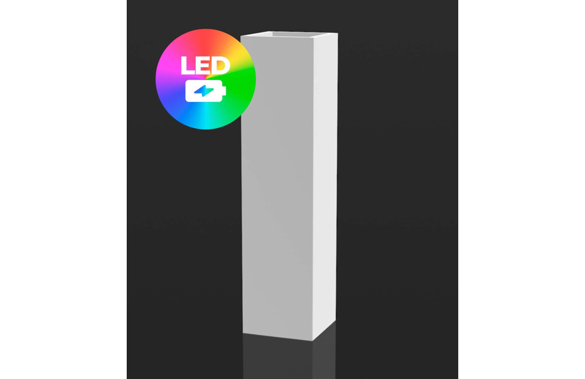 Pot de fleur 20x20x80 STUDIO PLANTERS Led RGBW et batterie par Studio Vondom - Vondom Pot de fleur 20x20x80 STUDIO PLANTERS Led RGBW et batterie par Studio Vondom - Vondom