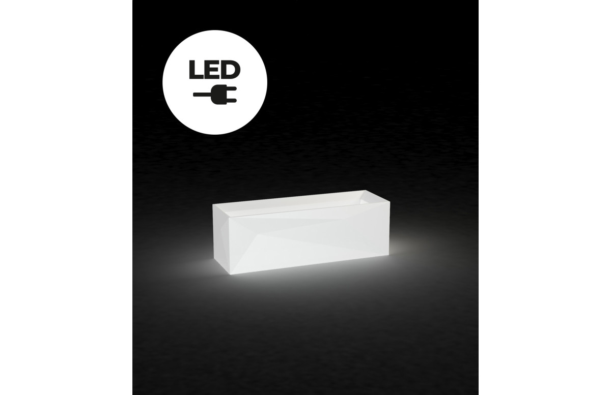 Pot de fleur 40x120x40 FAZ led blanc par Ramon Esteve - Vondom Pot de fleur 40x120x40 FAZ led blanc par Ramon Esteve - Vondom