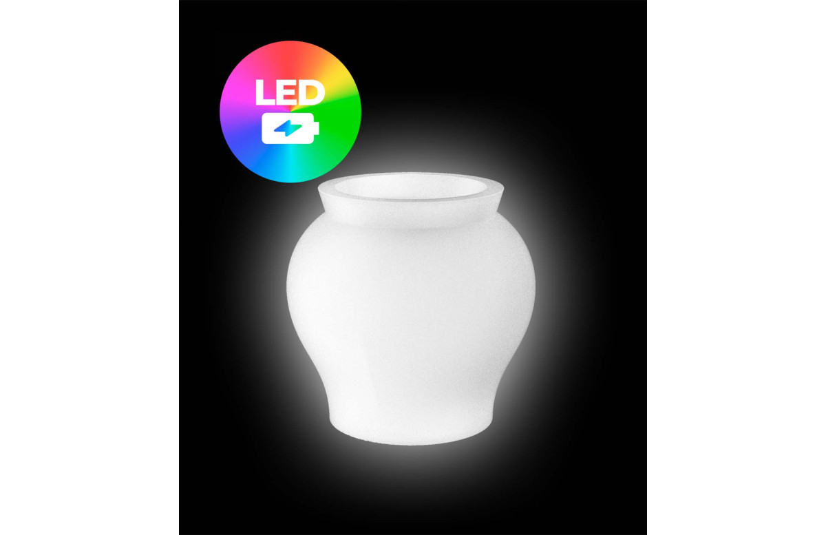 Pot de fleur Ø125x120 VENUS LED RGBW et batterie par Marcel Wanders - Vondom Pot de fleur Ø125x120 VENUS LED RGBW et batterie par Marcel Wanders - Vondom